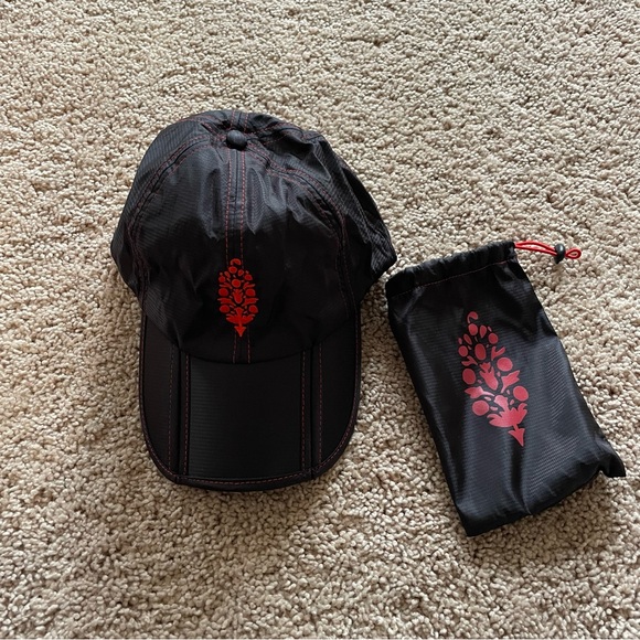 Free People Movement On the Run Packable Baseball Hat Black Red - Picture 4 of 8